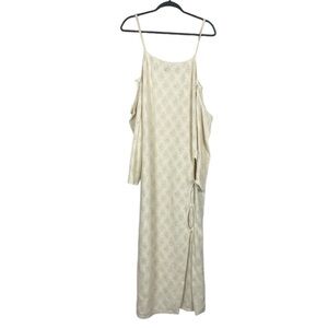 Poster girl cream textured patterned maxi dress